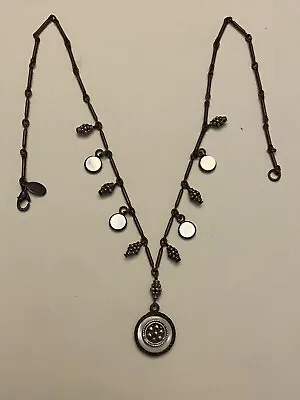 Stunning Vintage Signed Kaari Meng Designs MOP Dangle Charm Necklace • $14.99