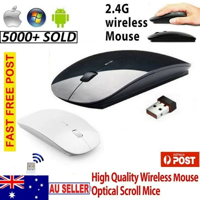 $8.49 • Buy Slim 2.4GHz Optical Wireless Mouse Mice + USB Receiver For Mac Laptop PC Desktop