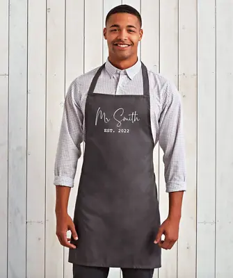 Personalised Mr Mrs Name Matching Apron Birthday Anniversary Gift • £11.95