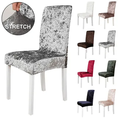 $9.89 • Buy Crushed Velvet Dining Chair Covers Wedding Banquet Seat Slipcovers Home Decor C