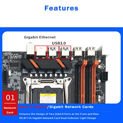 X99 CPU Motherboard Four Channel DDR4 2011 V3 LGA Dual Xeon Computer Mainboard • $118.31