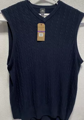 $18.55 • Buy Dockers Classic Fit Cable Knit Sweater Vest V Neck Navy Blue NWT 2 XL $50 Retail