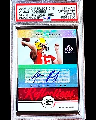 Aaron Rodgers RC - 2005 Upper Deck SIGNATURE REFLECTIONS RED Rookie Auto PSA A 9 • $950