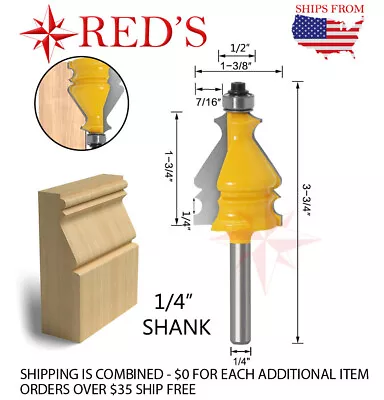 REDS Y80779-4 - 1-3/4  Decorative Molding Router Bit 1/4  Shank • $11.99