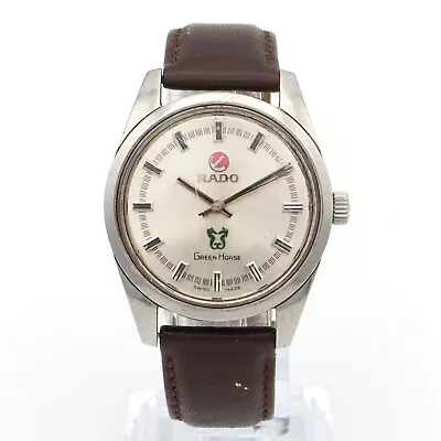 Vintage Rado Green Horse Stainless Steel Men's Automatic Watch 35mm • $51