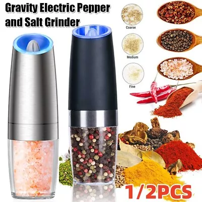 1/2X Electric Pepper Mill Gravity Induction Salt And Pepper Grinder Automatic UK • £8.55