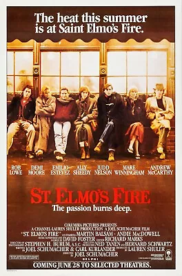 ST ELMOS FIRE RETRO 80s MOVIE POSTER Classic Greatest Cinema Wall Art Print A4 • £3.75