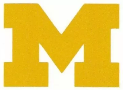 REFLECTIVE Yellow Michigan Wolverines Helmet Decal Sticker Up To 12  • $14.99