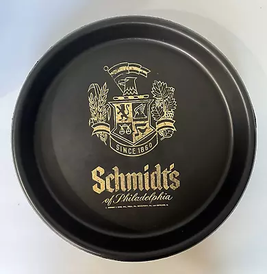 Schmidts Beer Of Philadelphia Black Plastic 13  Serving Bar Tray Vintage Brewery • $14.99