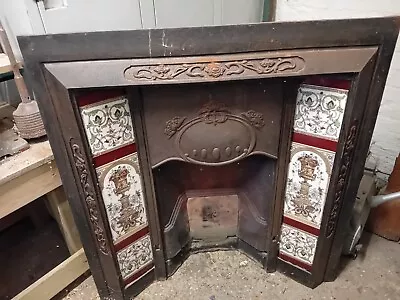 Excellent Cast Iron Fireplace Fire Insert Victorian Edwardian Style Tiled Gas • £50
