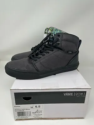 NEW With Box VANS ALOMAR Skateboarding Casual Shoes Mid Top Boot Black M 6.5 W 8 • $29.95