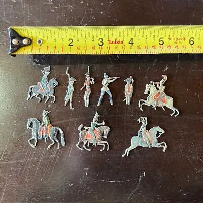 9 Miniature Lead Tin Soldiers Thin Metal European • $75