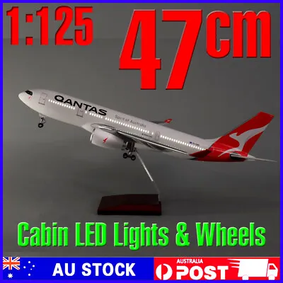 Diecast Model Plane Large Qantas A330 Airbus A330 1:125 47cm Air LED Light Wheel • $220