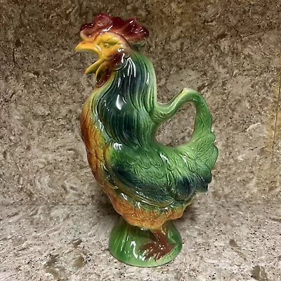 VTG St. Clement France Ceramic Rooster Cockerel Water Pitcher Kitchen Decor EUC • $49.99