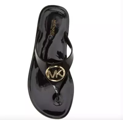 New Michael Kors Lillie Jelly Thong Sandals Flip Flops Size 7 Black • $61.99