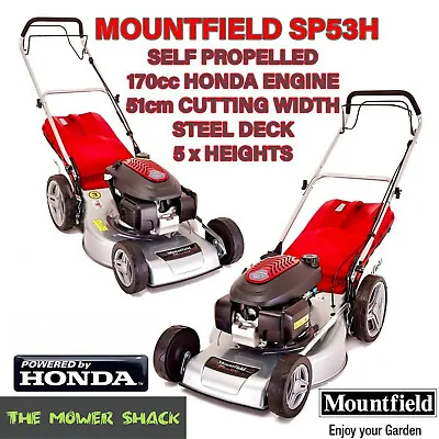 MOUNTFIELD SP53H PETROL LAWNMOWER SELF PROPELLED HONDA ENGINE 170cc 51cm DECK • £265