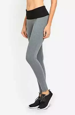 New MOPAS Women's 95% Cotton Yoga Pants / Leggings Black & Gray Wide Waist Band • $12.99