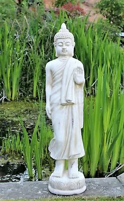 £28.95 • Buy Garden Ornaments  Buddha Tall Standing Stone Effect Cream Outdoor Indoor Statue