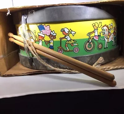 Snare Drum & Drumsticks # 1872 ~ Chein Playthings Burlington Nj ~ Original Box! • $60