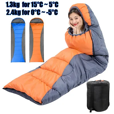 £25.98 • Buy 3-4 Season Sleeping Bag Camping Hiking Outdoor Suit Case Envelope Zip 1.3 /2.4kg