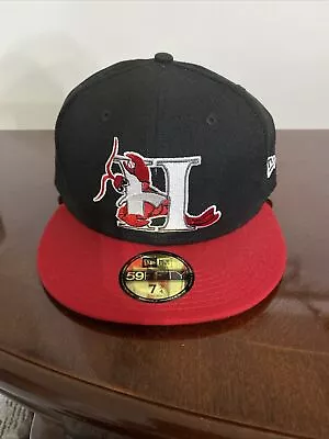 VINTAGE Hickory Crawdads Hat MiLB New Era 59FIFTY 7 3/4 Fitted Cap • $25.60
