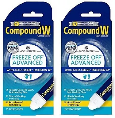 $12.99 • Buy 2 Boxes Of Compound W Freeze Off Advanced Wart Remover - Exp: 01/2024