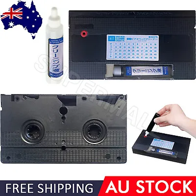 Video Head Cleaner Tape Cassette Wet System For VCR VHS Player OZ • $11.93