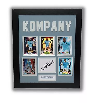 VINCENT KOMPANY Manchester City Framed SIGNED Autograph Card Memorabilia COA • £149.99