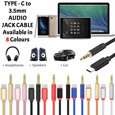 TYPE-C USB To 3.5mm AUX Male AUDIO JACK Adapter Plug Cable For HUAWEI P30 P40 20 • £3.95