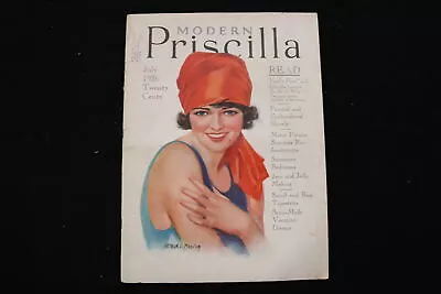 1926 July Modern Priscilla Magazine - Woman In Head Scrarf Cover - E 10073 • $45