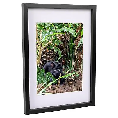 1x Black A3 (12  X 17 ) Acrylic 3D Box Photo Picture Frame - White A4 Mount • £14