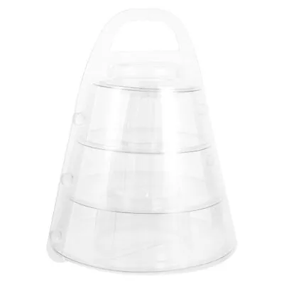 Clear Cake Stand Cover Tier Cake Support Set Large Cake Stand Display Party Home • £13.68