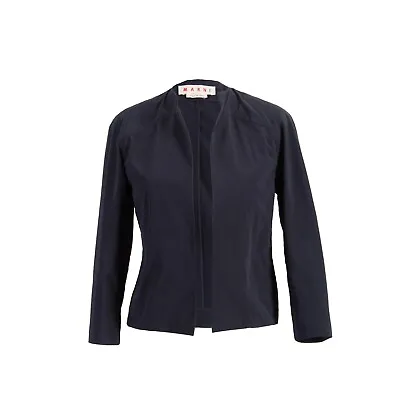 MARNI Women's Black Cotton Polyamide Blazer Size 38 M Jacket 3/4 Sleeve Cropped • $49