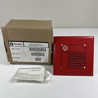 Vintage Simplex 2902-9715 Fire Alarm Metal Wall Speaker Red NEW NOS In Box • $74.95