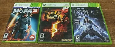 $21.21 • Buy Xbox 360 Game Lot Bundle **mass Effect 3 + Resident Evil 5 + Star Wars Ii** 