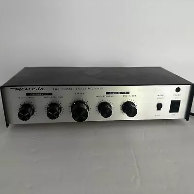 £33.60 • Buy Vintage Realistic 33-1057A Two-Channel Stereo Mic/Phono Mixer By Radio Shack