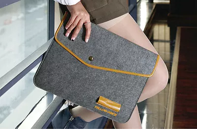 Leather Felt Sleeve Laptop Case Cover Macbook Pro Air Microsoft Surface Pro 3/4 • $11.38