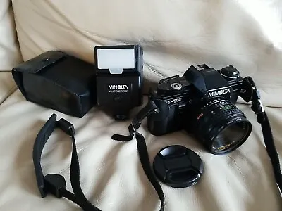  Minolta X-7A 35mm Film SLR Camera W/ Minolta 50mm MD 1.7 200x Flash • $85