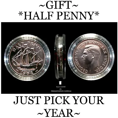 70th Birthday. 1953 Old Half Penny.polished Copper Ideal For Small Gifts • £4.99