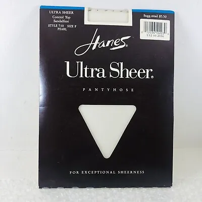 Vtg 1990s Hanes Ultra Sheer Pantyhose PEARL Made In USA Woman’s Underwear Size F • $10.99
