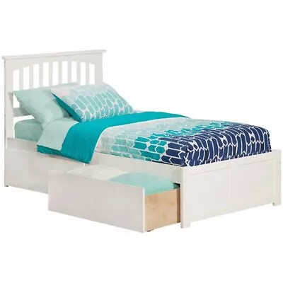 AFI Mission Twin XL Solid Wood Bed With Storage Drawers In White • $535.99