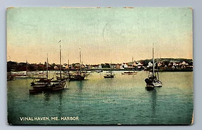 1909 VINALHAVEN HARBOR MAINE FOX ISLANDS KNOX COUNTY ROCKLAND Postcard P13 • $9.95