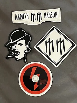 Lot Of (4) MARILYN MANSON 7/8  To 3 1/8  Band Logo STICKERS Black Red FAST! FREE • $8