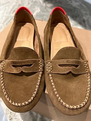 ADAM TUCKER ME TOO  Tan/Beige Suede Leather Loafers Driving Shoes Womens  Sz 9 • $21.99
