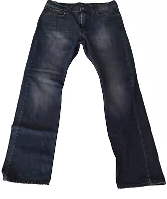 Bullhead Jeans Mens 34x32 (34x30) Blue Denim Pants Gravels Slim Distressed • $24.99