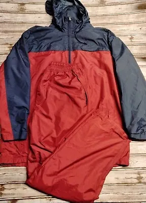 Vintage Nike Track Suit Windbreaker Jacket Pants Set Burgundy Men’s Size XL  • $99.99