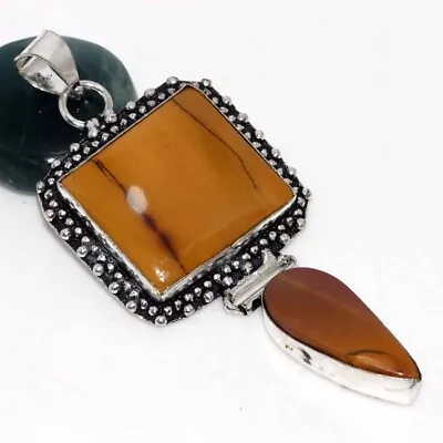 925 Silver Plated-Mookaite Ethnic Long Gemstone Handmade Pendant Jewelry 3  GW • $2.99