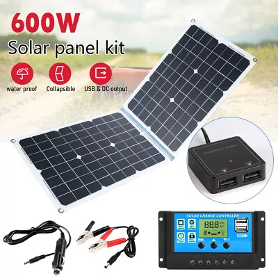 600W Solar Panel 12V Trickle Charger Battery Charger Kit Maintainer Boat RV Car • $4.25