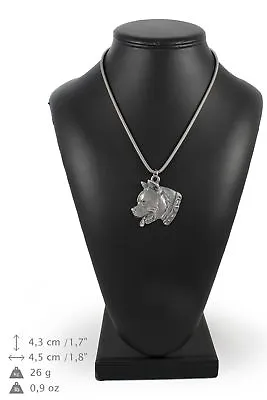 Amstaff Type 2 - Silver Covered Necklace On Silver Chain Art Dog AU • $96.97