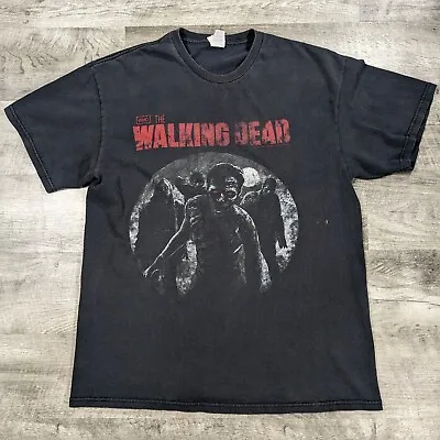 The Walking Dead Tshirt Mens L Faded Black Zombies Print AMC 2012 Grunge Goth • $12.95